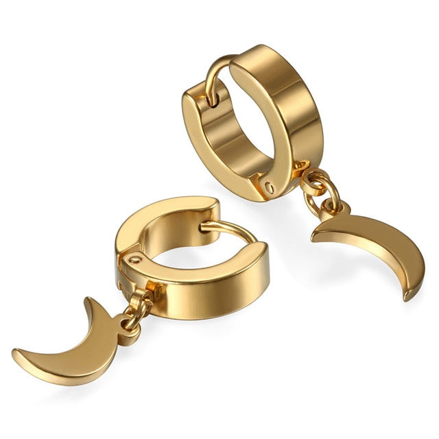 Lunar Charm Huggie Earrings