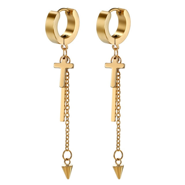 Hinged Unisex Earrings with Drop