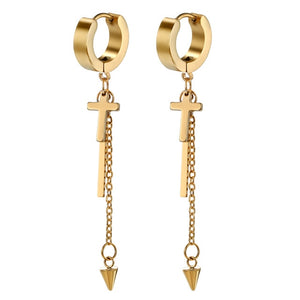 Hinged Unisex Earrings with Drop