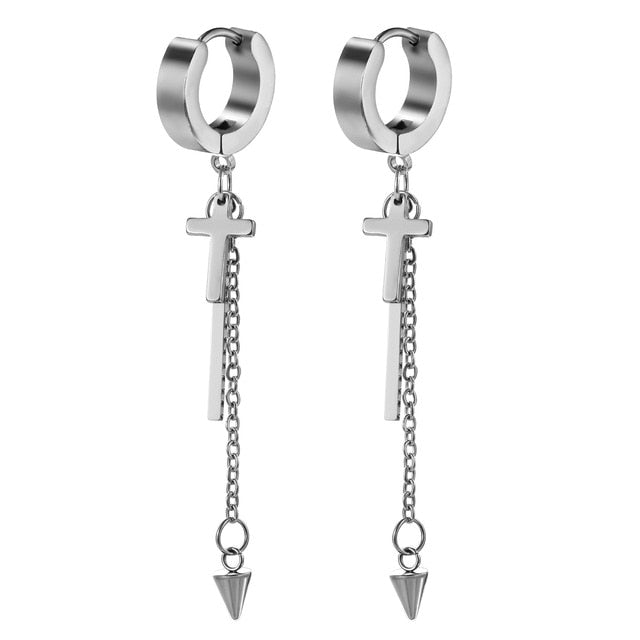 Hinged Unisex Earrings with Drop