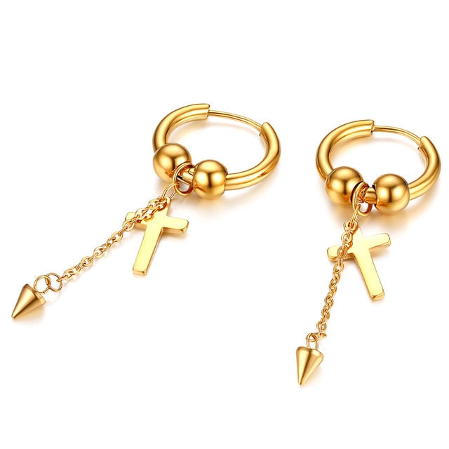 Hinged Unisex Earrings with Drop