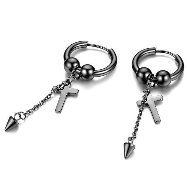 Hinged Unisex Earrings with Drop
